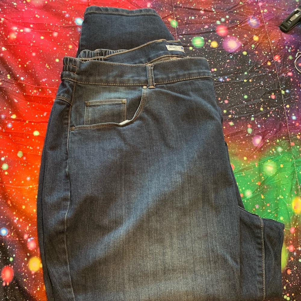 Catherines Right Fit Curvy Dark Blue Denim Jeans